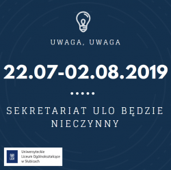 2019 07 19 sekretariat nieczynny