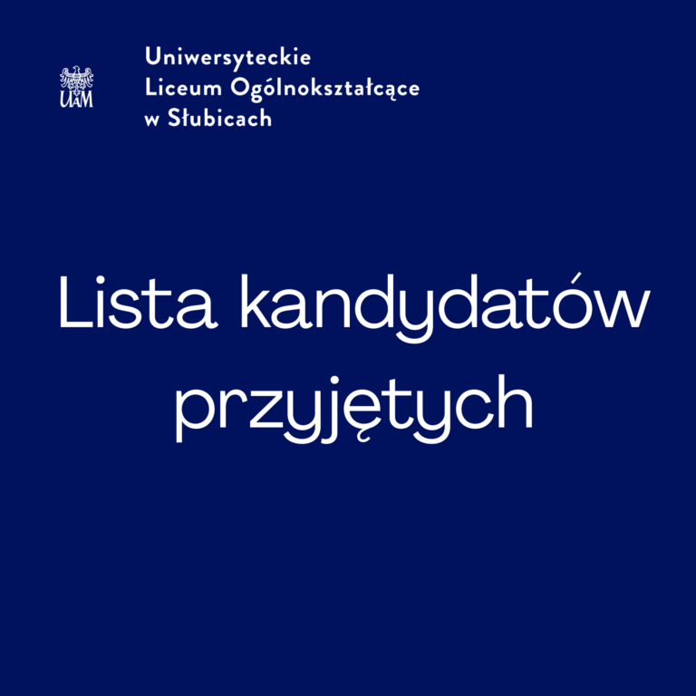 Lista kandydatów przyjętych